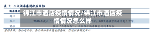 锦江市酒店疫情情况/锦江市酒店疫情情况怎么样-第1张图片