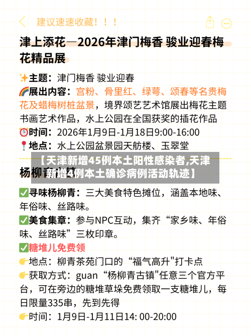 【天津新增45例本土阳性感染者,天津新增4例本土确诊病例活动轨迹】-第3张图片