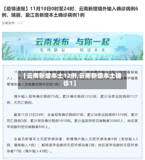 【云南新增本土12例,云南新增本土确诊1】-第3张图片