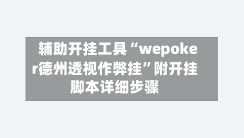 辅助开挂工具“wepoker德州透视作弊挂	”附开挂脚本详细步骤-第1张图片