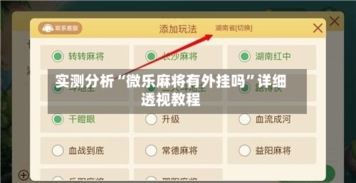 实测分析“微乐麻将有外挂吗”详细透视教程-第1张图片