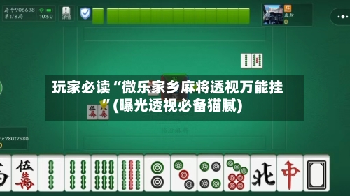 玩家必读“微乐家乡麻将透视万能挂	”(曝光透视必备猫腻)-第1张图片