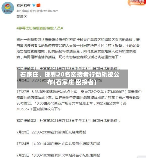 石家庄	、邯郸20名密接者行动轨迹公布(石家庄 密接者)-第1张图片