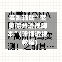 实测辅助”菠萝德州透视脚本”(详细透视教程)-第2张图片