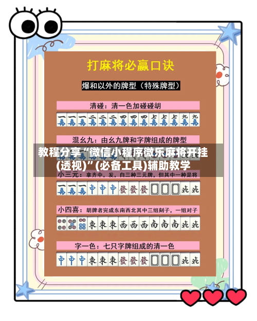 教程分享“微信小程序微乐麻将开挂(透视)	”(必备工具)辅助教学-第3张图片