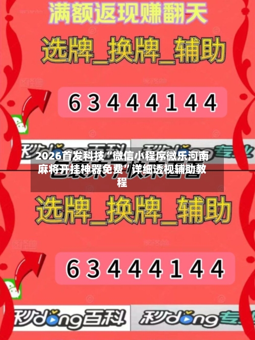 2026首发科技“微信小程序微乐河南麻将开挂神器免费”详细透视辅助教程-第3张图片