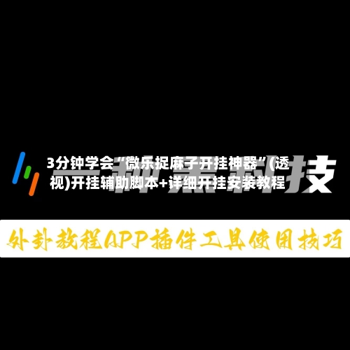 3分钟学会“微乐捉麻子开挂神器	”(透视)开挂辅助脚本+详细开挂安装教程-第1张图片