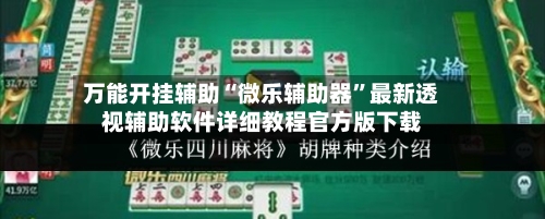 万能开挂辅助“微乐辅助器”最新透视辅助软件详细教程官方版下载-第1张图片