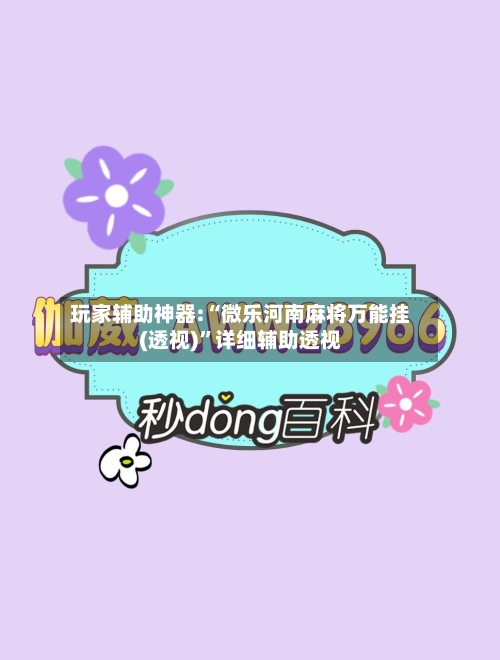 玩家辅助神器:“微乐河南麻将万能挂(透视)	”详细辅助透视-第1张图片