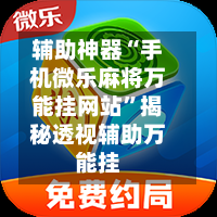 辅助神器“手机微乐麻将万能挂网站”揭秘透视辅助万能挂-第3张图片