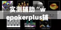 实测辅助“wepokerplus辅助透视插件	”开挂辅助脚本+详细开挂安装教程-第1张图片