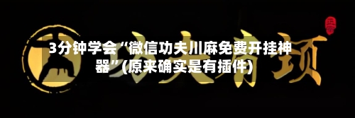 3分钟学会“微信功夫川麻免费开挂神器”(原来确实是有插件)-第3张图片